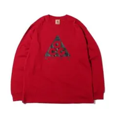 M ナイキ ACG ロングスリーブ Tシャツ レッド ロンT アウトドア 長袖