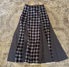 brandymelville風　チェック柄フレアロングスカートのサムネイル