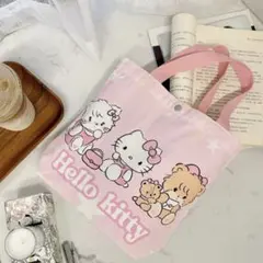 ハローキティ ピンク トートバッグ 手提げ 平成レトロ サンリオ