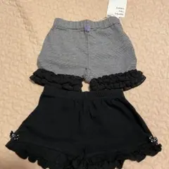 アプレレクール　ショートパンツ ペチパンツ　インナーパンツ　80 黒　キッズ