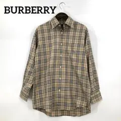 美品　BURBERRY LONDON 　ノバチェックシャツ　ブラウン　Mサイズ