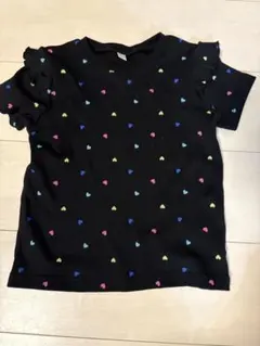 アプレレクール　ハート柄 Tシャツ 120cm 黒
