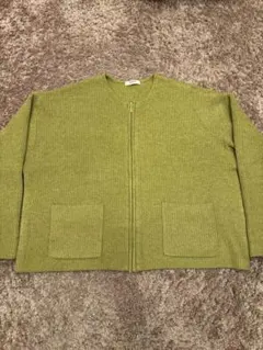 studioCLIP ジップアップニット（フルジッププルオーバー）グリーン