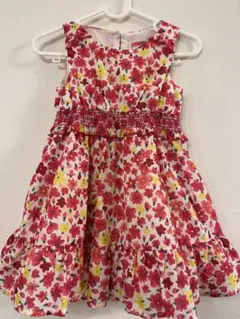 【美品】値下げkate spade フラワープリントノースリーブワンピース 90