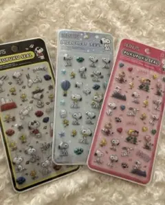 か*ん様 PEANUTS スヌーピー プクプクシール 3パック