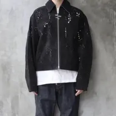 MASU 23SS DIAMOND-CUT LEATHER JACKET 黒46 MASU(エムエーエスユー)のDIAMOND-CUT LEATHER JACKET BLACKの通販