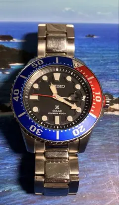 SEIKO PROSPEX DIVER'S ソーラー腕時計ダイバーペプシセイコー