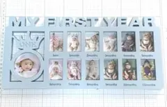 【2個セット】新生児フォトフレーム 白と青