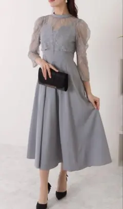 レースボレロ付き 2WAY ハイウエストビスチェワンピース