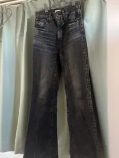 美品MOUSSY ブーツカットデニム 23サイズ ブラック BLACK by moussy - 美品 マウジー やわらかブーツカットデニム