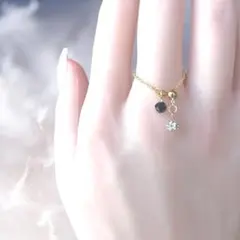 No.1Chakra Ring ブラックスピネル 天然石 フリーサイズ 指輪