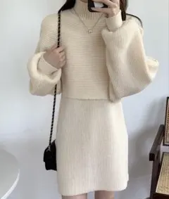 ニットワンピース ミニワンピース