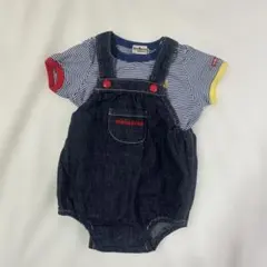 【美品】ミキハウス　半袖Tシャツ　サロペットセット　綿100% 80サイズ
