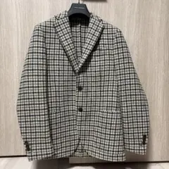 4267 LARDINI ラルディーニ チェック テーラードジャケット S 紺