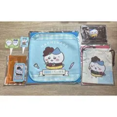 ココス×ちいかわ　コラボグッズ　ソフビ人形タオル巾着スライドケース　ハチワレ