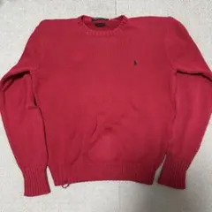 ラルフローレン コットンニット セーター 赤