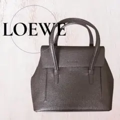 LOEWE ロエベ ハンドバッグ 型押しレザー ダークブラウンのサムネイル