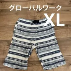 GLOBAL WORK ストライプ フレアショートパンツ XL ハーフパンツ