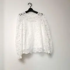GU 総レース ブラウス 長袖 トップス
