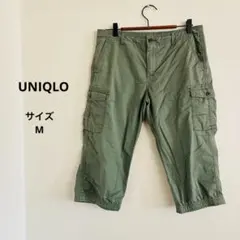 ユニクロ　カーゴパンツ カーキ　サイズM ハーフパンツ　カジュアル　アウトドア