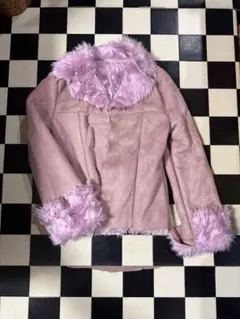 ピンク スエードファー付きジャケット