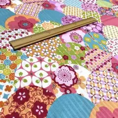 No.35 カラフル　和柄　生地　2m