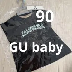 新品未使用　GU baby カラーブロックTシャツ　ブラック　90サイズのサムネイル