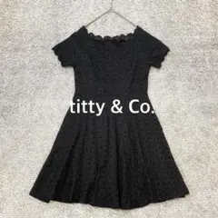 【titty & Co.】レースワンピース半袖 ミニ丈 ブラックのサムネイル