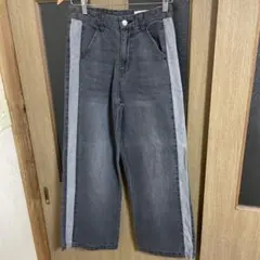 LAKOLE サイドストライプ デニムパンツ S グレーのサムネイル