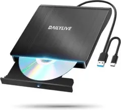 外付けDVDドライブ CD DVDドライブ USB3.0&Type-C両用