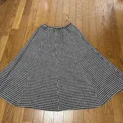 グリーンるレーベルリラクシング♡ギンガムチェック♡フレアスカート♡リネン