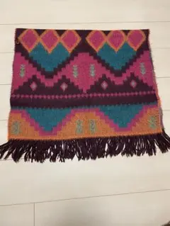 幾何学模様 ストール フリンジ付き