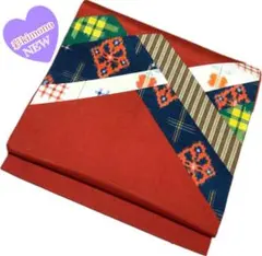 《9B103》名古屋帯 名古屋仕立て 茶赤 362cm フォロワー割あり