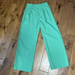 GU グリーン ワイドパンツ　XLサイズ