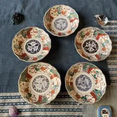 古伊万里 鶴亀 松竹梅 輪花 金縁 縁起皿 5客揃い - メルカリ