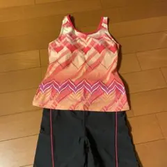 オレンジ系波模様タンクトップとショートパンツセットのサムネイル
