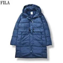 【人気】 フィラゴルフ ロング ダウンジャケット L ネイビー ♪