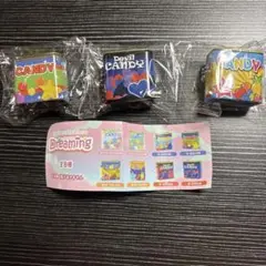 ガチャガチャ☆ドロップ缶ミニチュアストラップ2☆ドリーミング☆3種セット