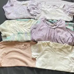 キッズ Tシャツセット 130cm ピンク 白 紫 花柄