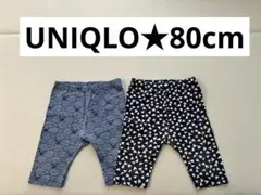 UNIQLO★レギンス 80cm 7分丈 ネイビー 柄 ミッキーのサムネイル