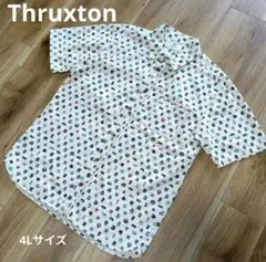 Thruxton　総柄　前開きシャツ　アメカジ　4L　コットン　ビッグシルエット