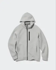 ユニクロ ドライストレッチスウェットフルジップパーカー ライトグレーM