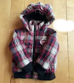 チェック柄中綿ジャケット　110