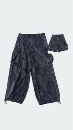 Mサイズ　2way アディダス 迷彩柄 ブラックカーゴパンツ