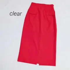 clear クリアー タイトスカート ロング 伸縮性あり 後ろスリット Mサイズ