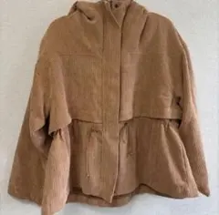 ブラウン コーデュロイ フードジャケット