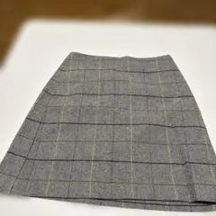 『まゆこ様専用』グレーとイエローのチェックタイトミニスカート