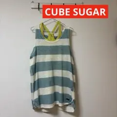 CUBE SUGAR 爽やかブルー×白　ボーダー　タンクトップ　チュニック丈のサムネイル