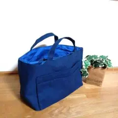 ❃11号帆布バッグinバッグ　ネイビー色　ハンドメイド❃