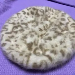 ベージュ系模様 ベレー帽 Mサイズ